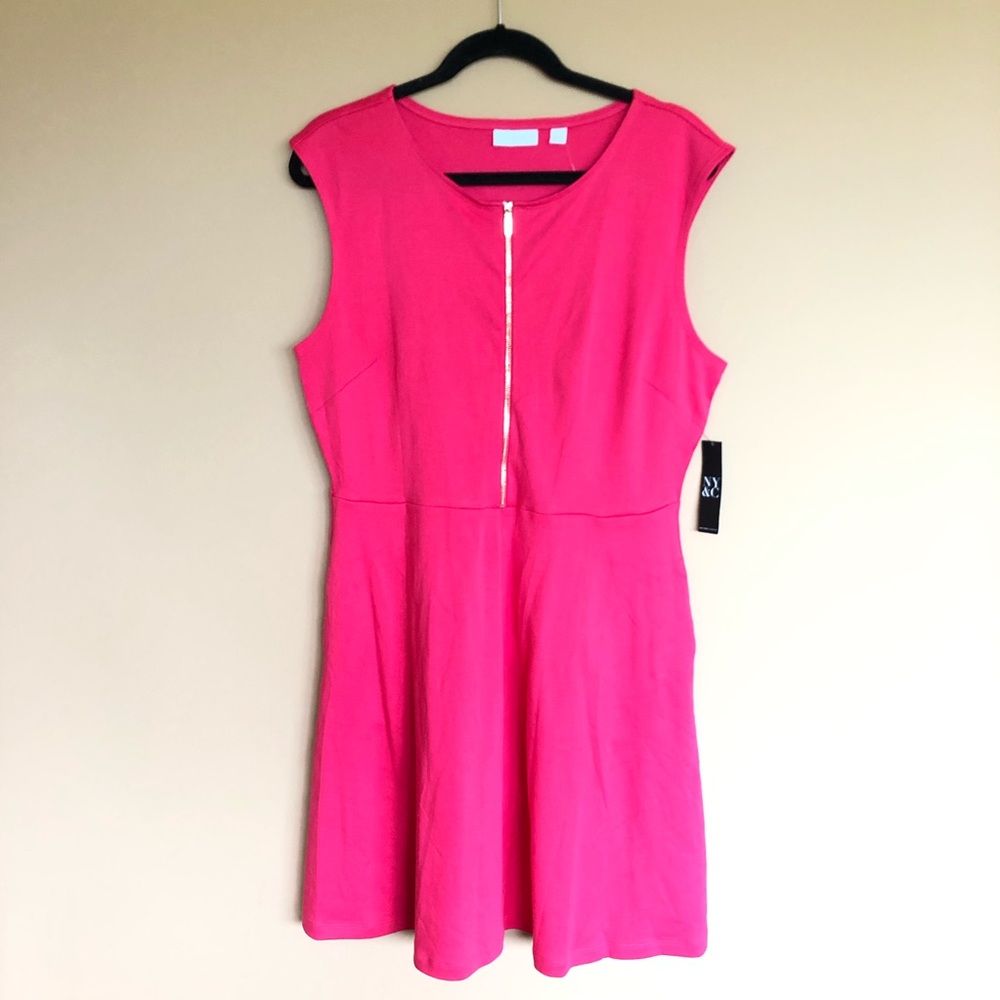 NY&C zipper front pocketed dress